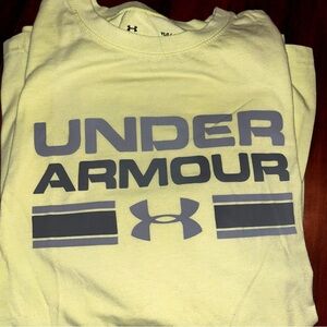 Youth Girls size Large 14 Under Armour yellow long sleeve t-shirt